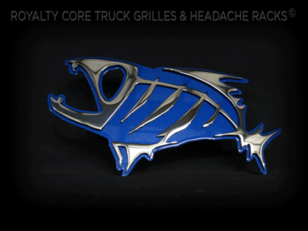 Skeleton Fish Chrome and Blue