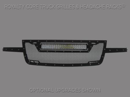 Grilles - RCRXT - Royalty Core - Chevy 2500/3500 2003-2004 RCRX LED Full Grille Replacement-Top Mount LED
